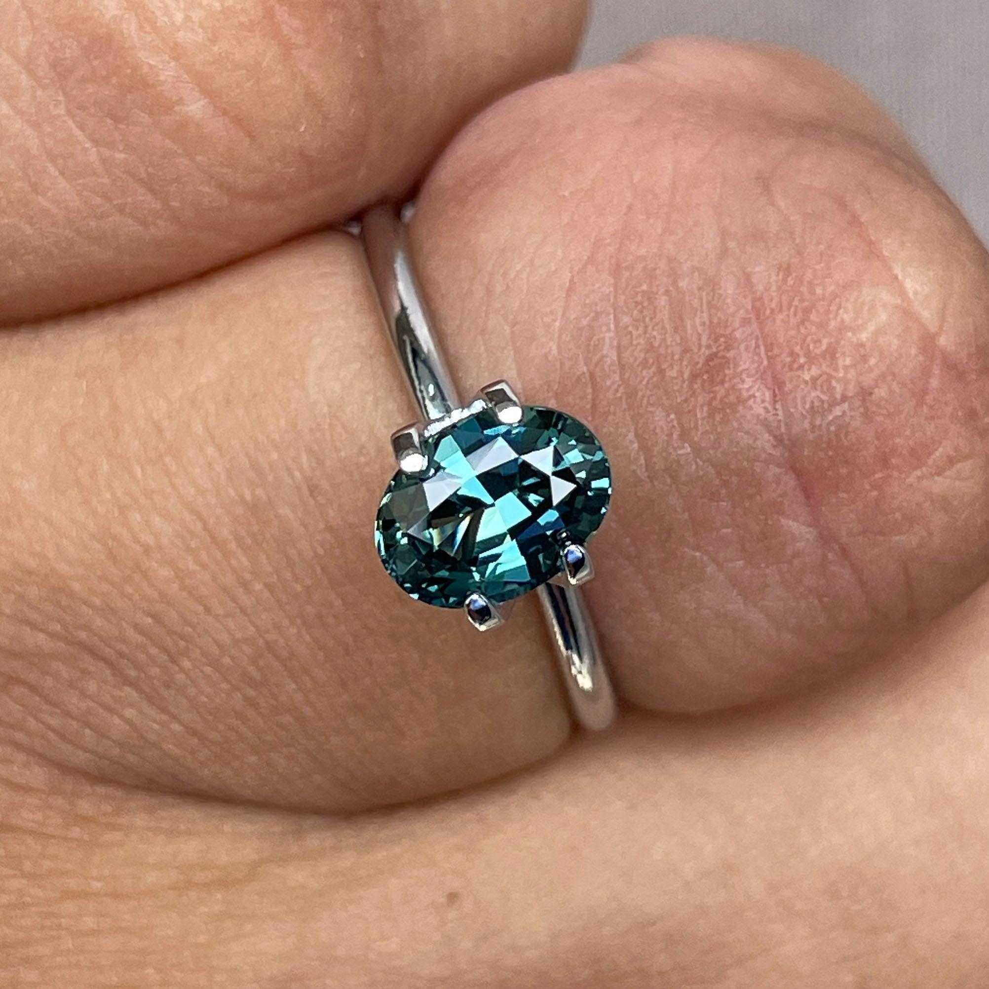 teal sapphire engagement rings