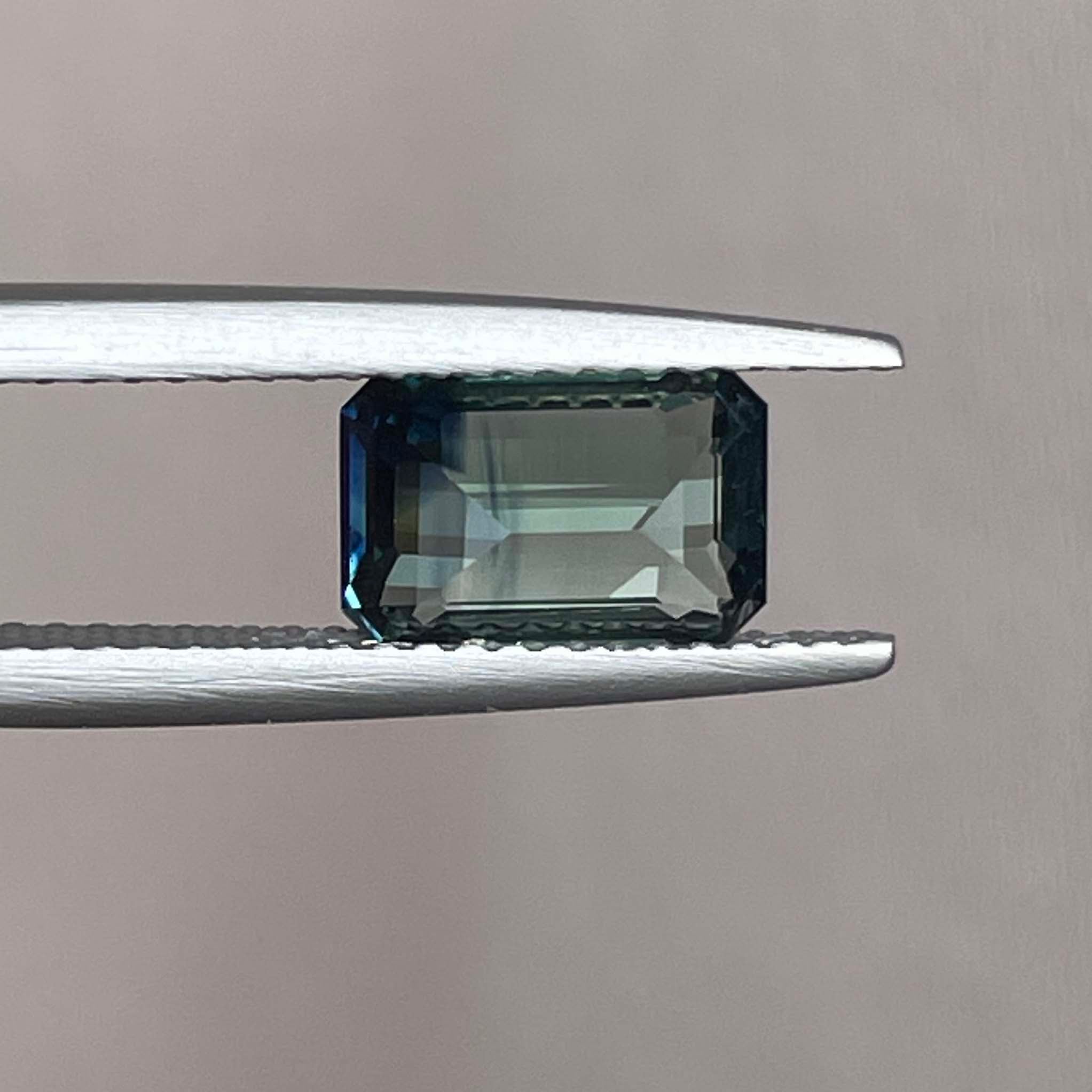 Teal sapphire loose gemstone 2.07 Ct in emerald cut, no heat blue-green sapphire from NASHGEMS for engagement rings.