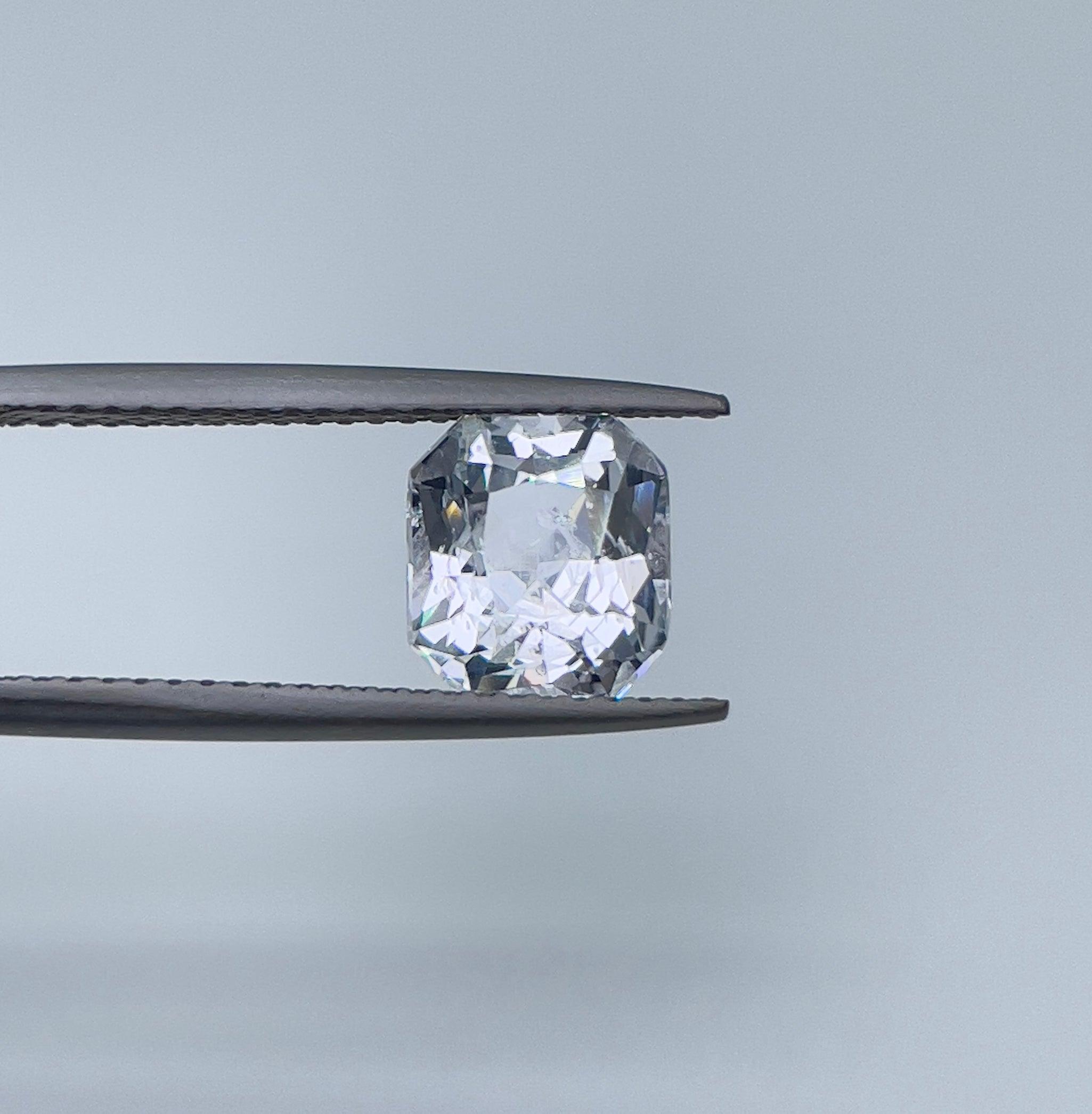2.35 crt White Sapphire/ / OFF white sapphire/ White theme/ White favourite/ White sapphire ring/ custom ring/ Engagement Ring/ Diamond alt - NASHGEMS