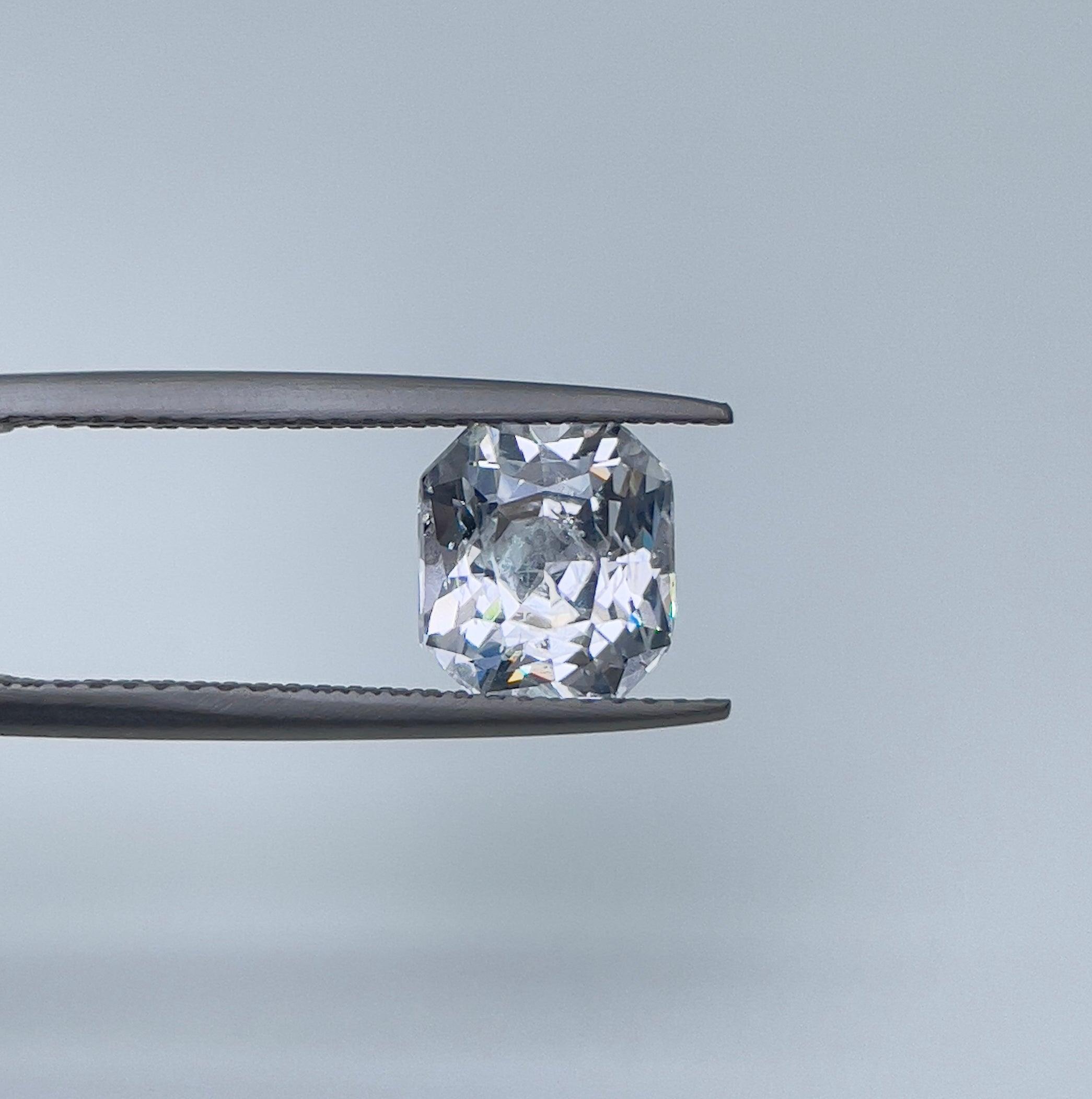 2.35 crt White Sapphire/ / OFF white sapphire/ White theme/ White favourite/ White sapphire ring/ custom ring/ Engagement Ring/ Diamond alt - NASHGEMS