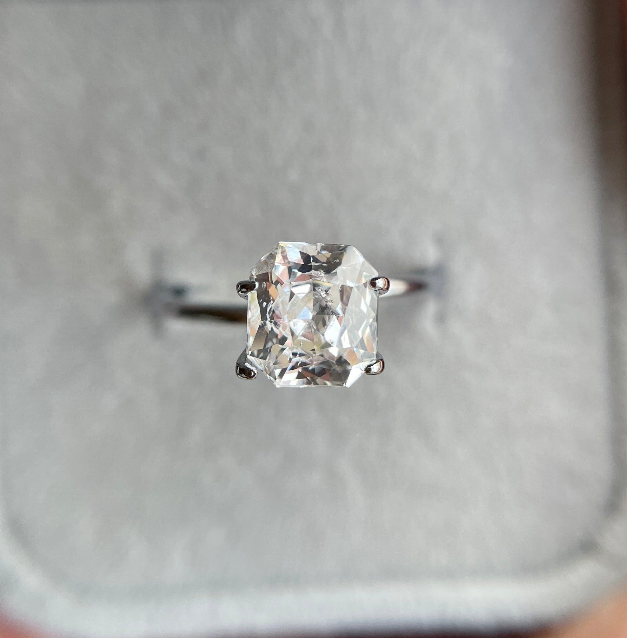 2.35 crt White Sapphire/ / OFF white sapphire/ White theme/ White favourite/ White sapphire ring/ custom ring/ Engagement Ring/ Diamond alt