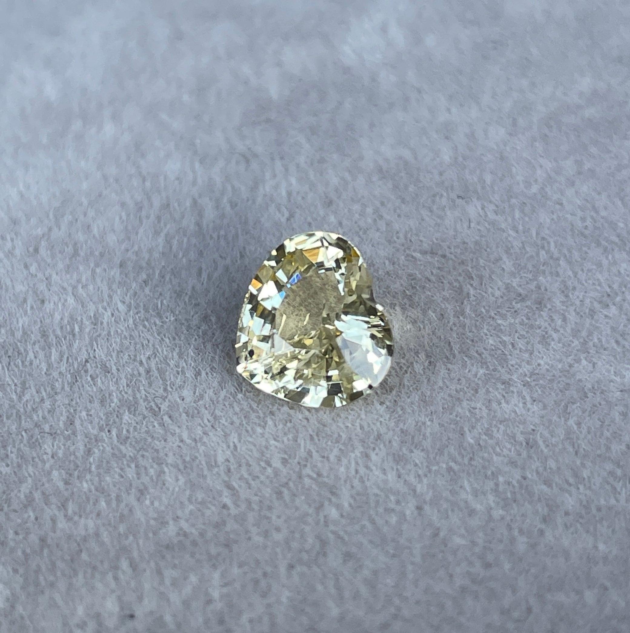 2.03 crt Yellow Sapphire/ / pale yellow sapphire/ Yellow theme/ Yellow favourite/ custom ring/ Engagement Ring/ yellow stone - NASHGEMS