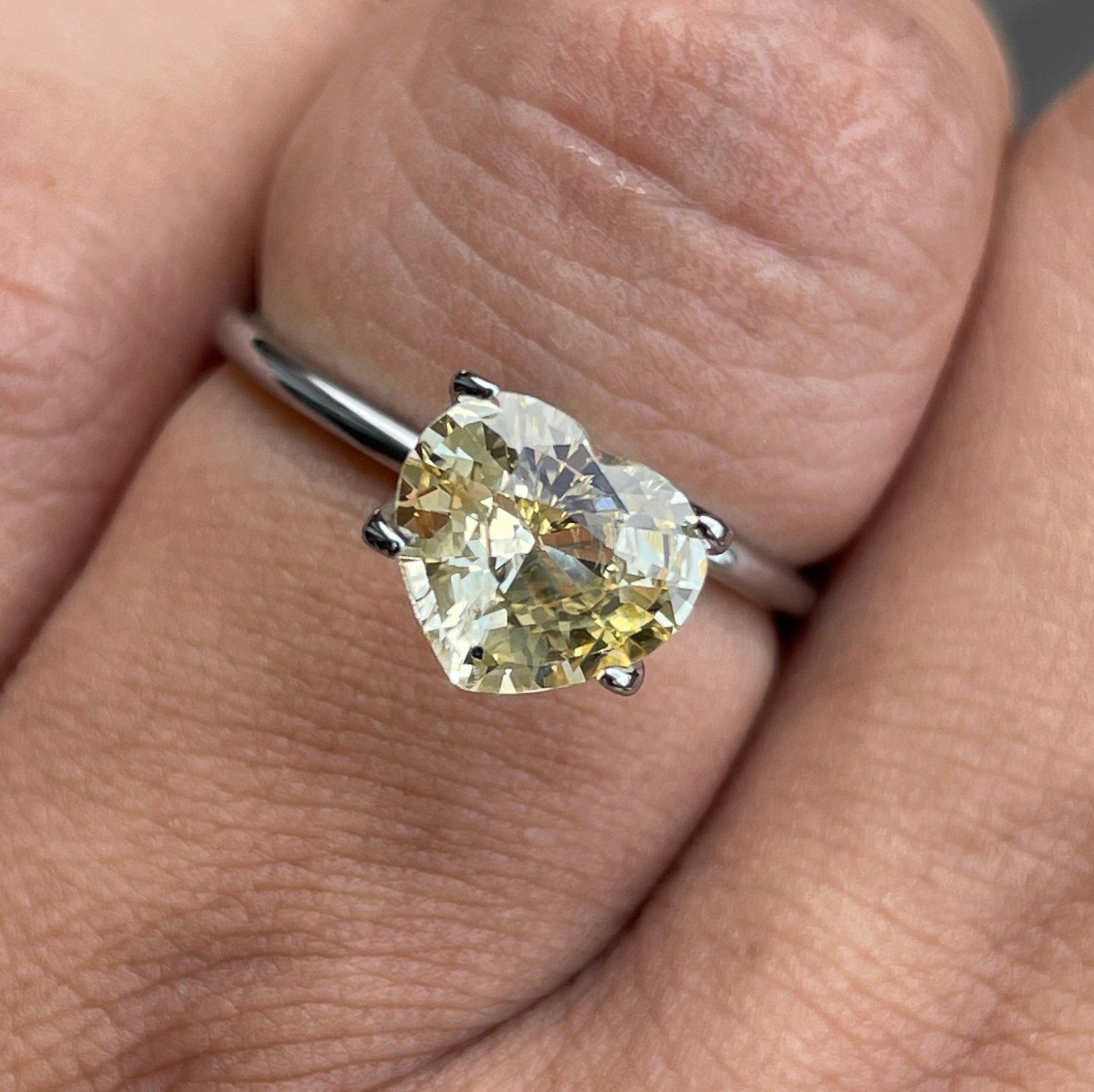 2.03 crt Yellow Sapphire/ / pale yellow sapphire/ Yellow theme/ Yellow favourite/ custom ring/ Engagement Ring/ yellow stone - NASHGEMS