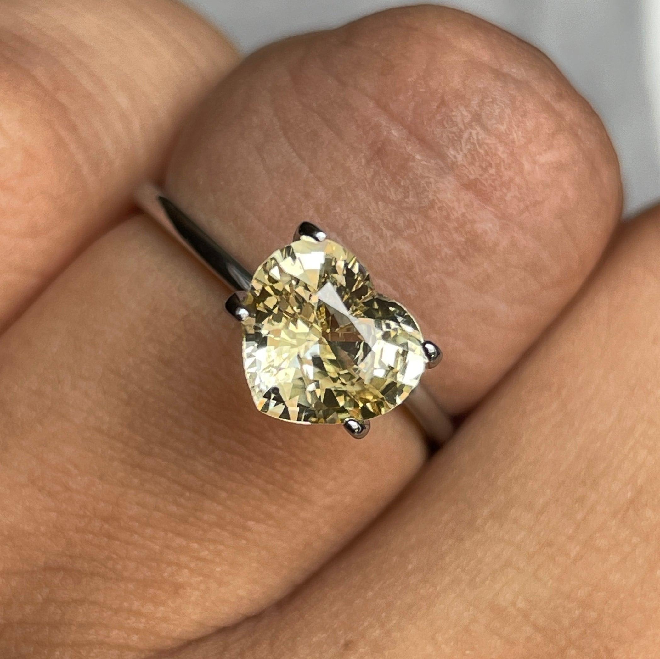 2.03 crt Yellow Sapphire/ / pale yellow sapphire/ Yellow theme/ Yellow favourite/ custom ring/ Engagement Ring/ yellow stone